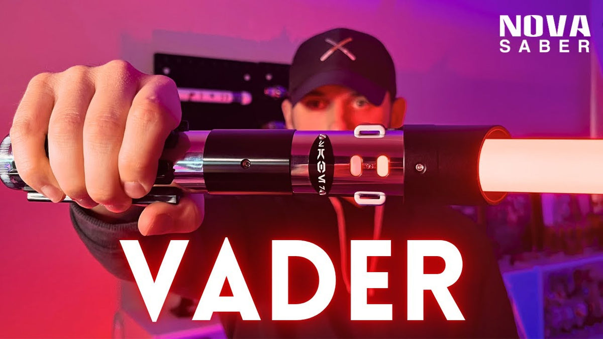 Load video: NovaSaber Vader SE budget lightsaber unboxing and review video