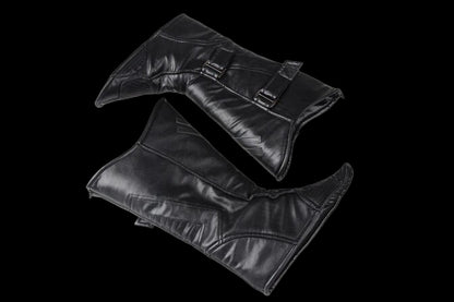 Premium tactical enforcer suit accessories: black combat gauntlets designed for elite performance.