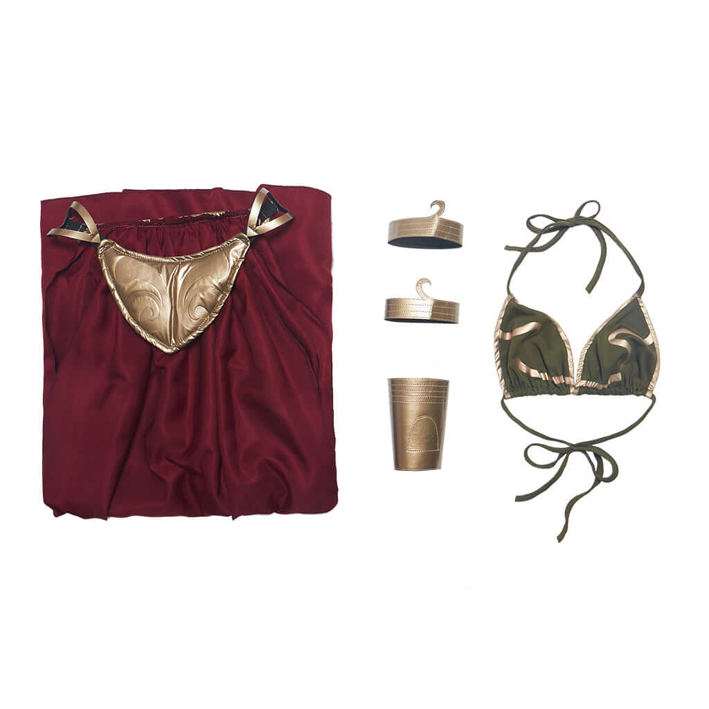 Sexy Princess Costume Leia Cosplay Halloween Costumes Dress Slave Bra Skirt for Adult Women