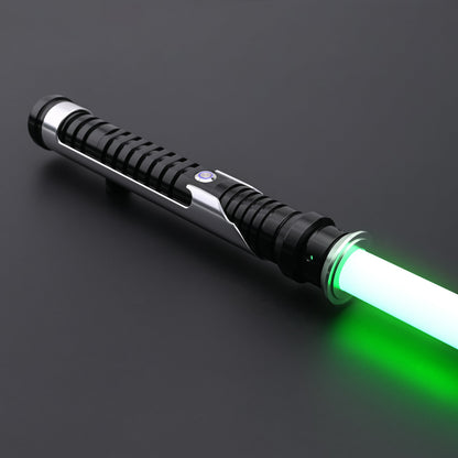 Qui-Gon SE lightsaber hilt with a glowing green blade