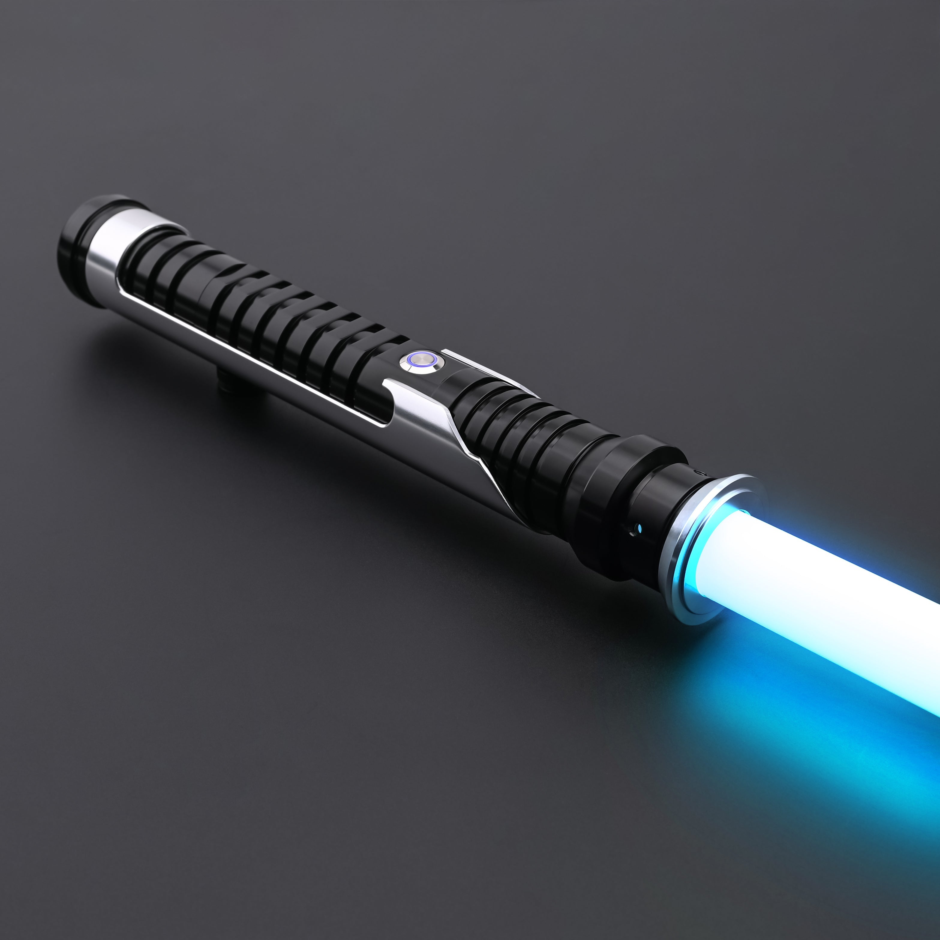 Qui-Gon SE lightsaber hilt with a bright blue blade illumination