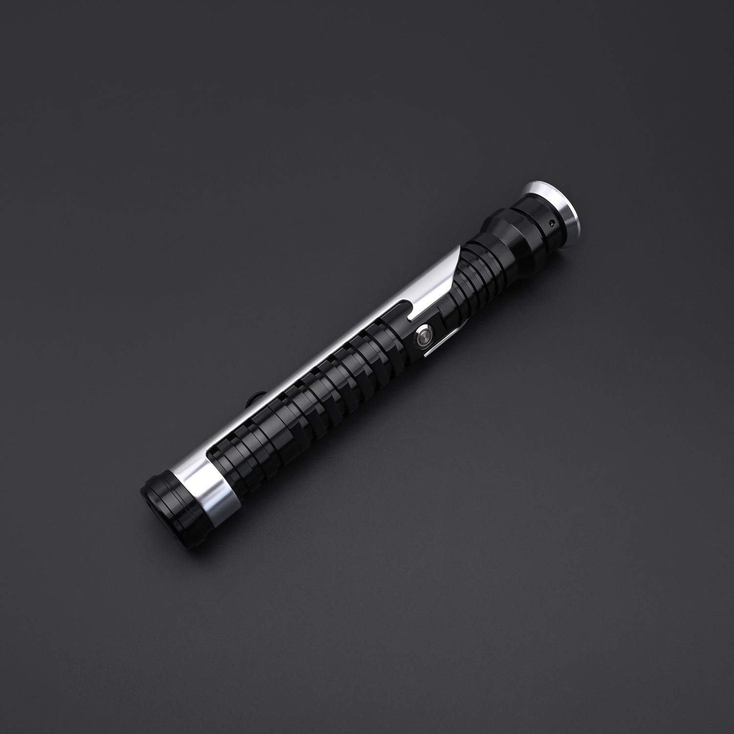 Overhead view of the Qui-Gon SE lightsaber hilt without blade