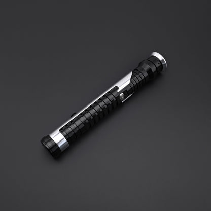 Overhead view of the Qui-Gon SE lightsaber hilt without blade