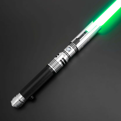 tactical lightsaber and outfit bundle featuring a green lightsaber on a dark background.