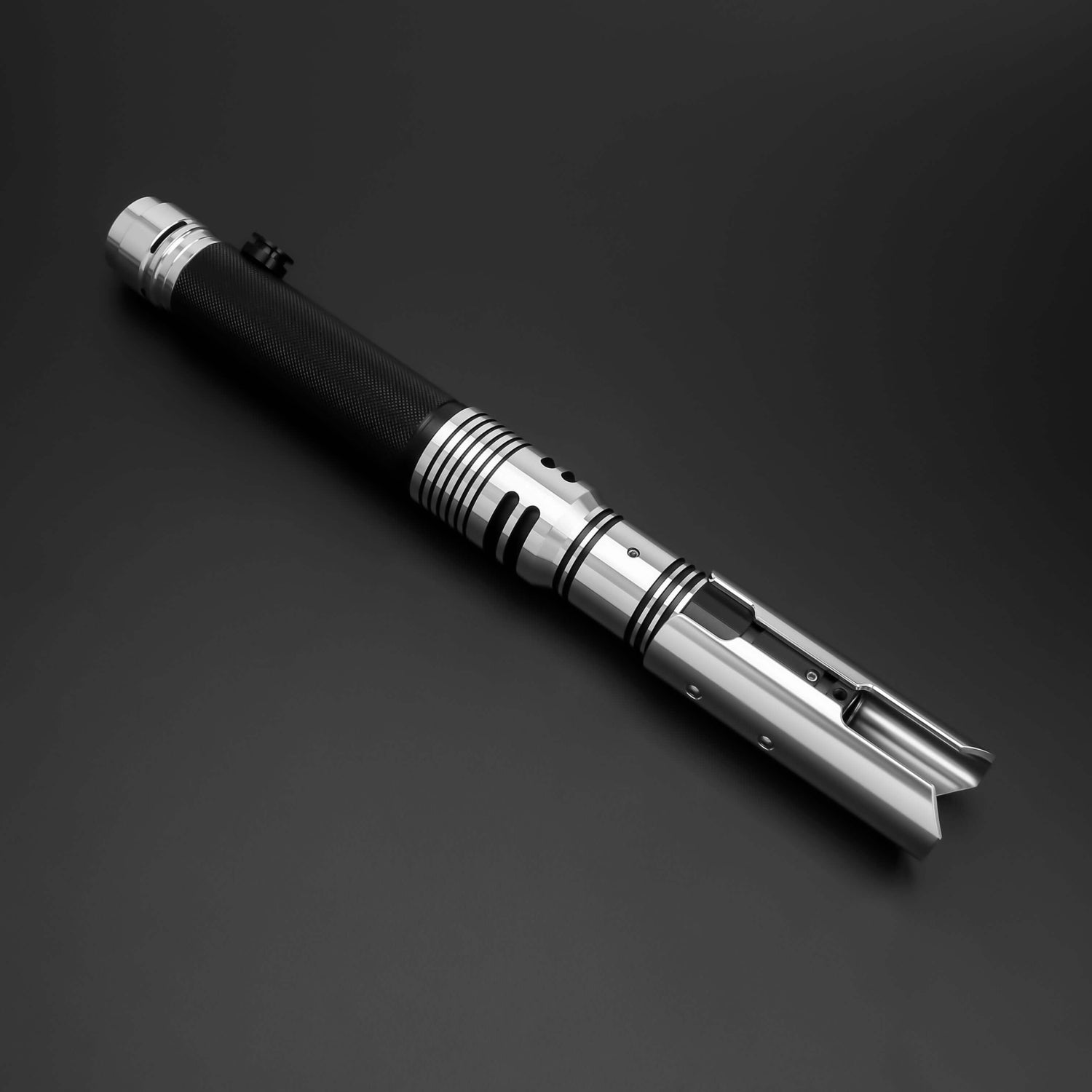 tactical lightsaber and outfit bundle featuring a sleek, metallic lightsaber design.