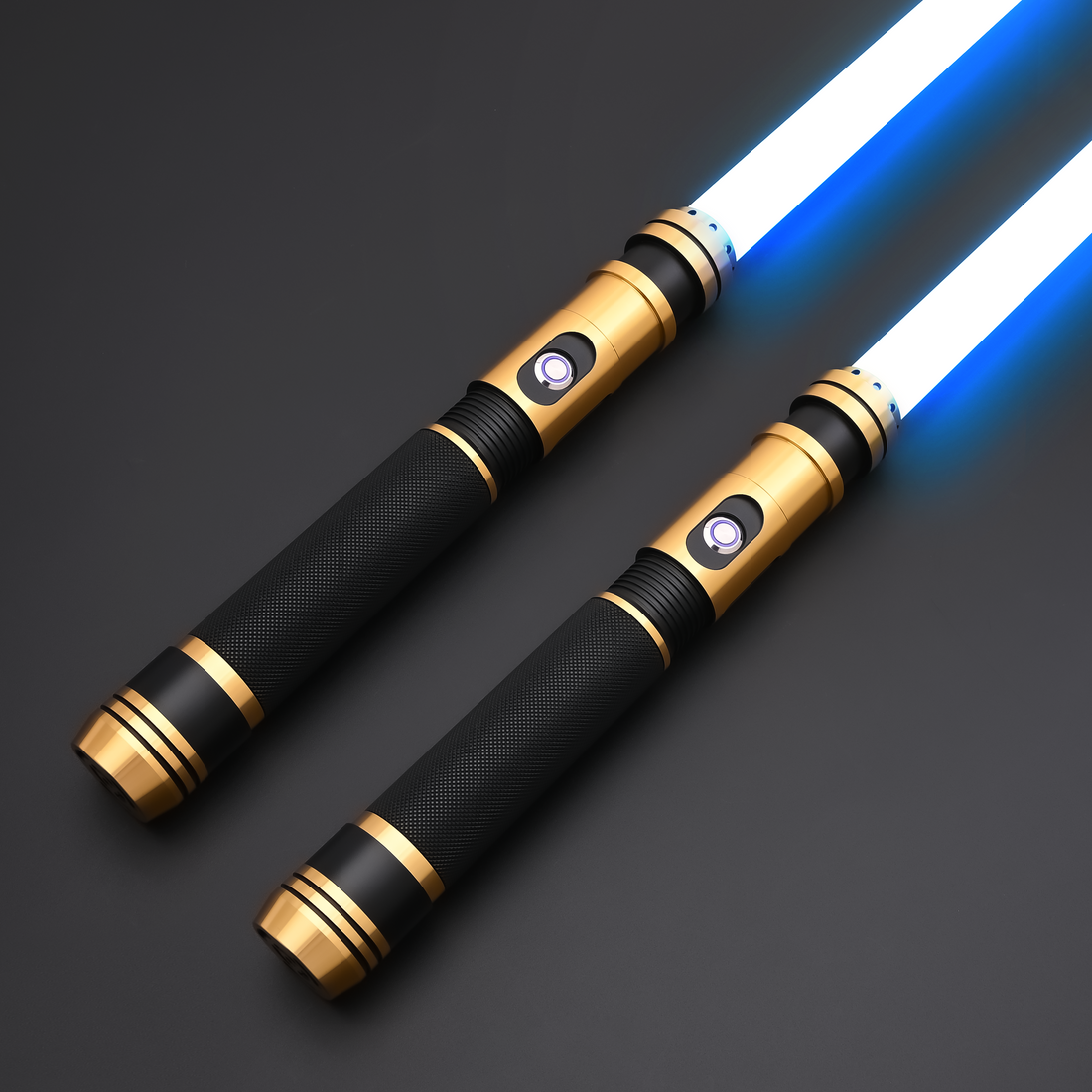 The Gilded Sovereign Twin Lightsabers - Blue Blade Variant (Double-Bladed / Dual)