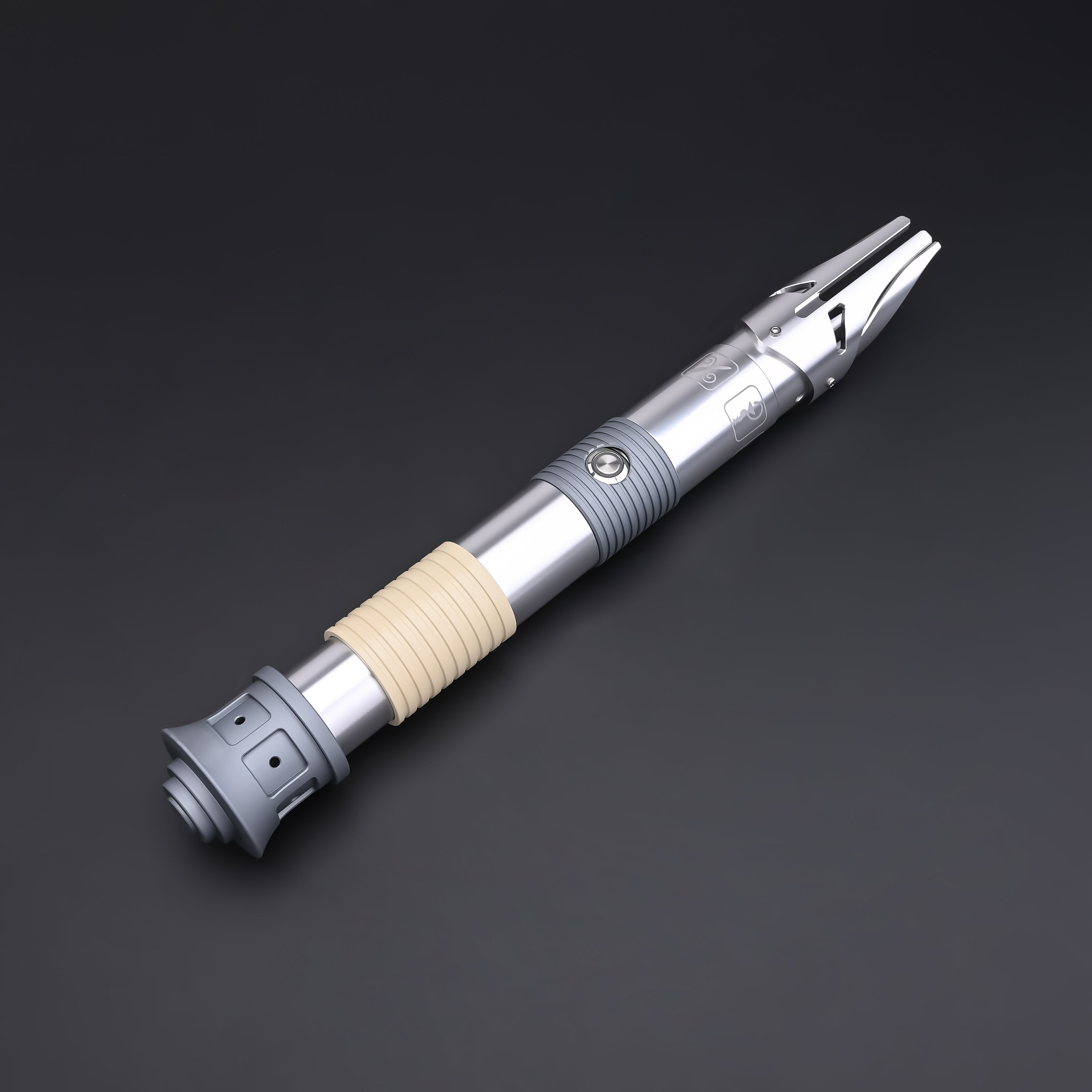 Iron Tempest Dual Lightsaber - Close Up of Tactical Hilt Design and Grip Detail