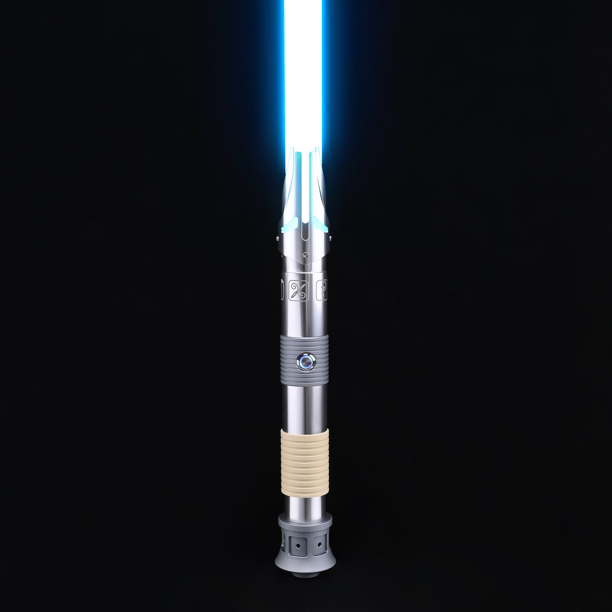 Iron Tempest Dual Lightsaber - Single Hilt with Blue Blade Lighting Effect