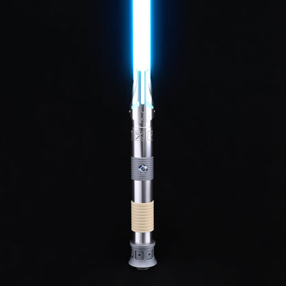 Iron Tempest Dual Lightsaber - Single Hilt with Blue Blade Lighting Effect