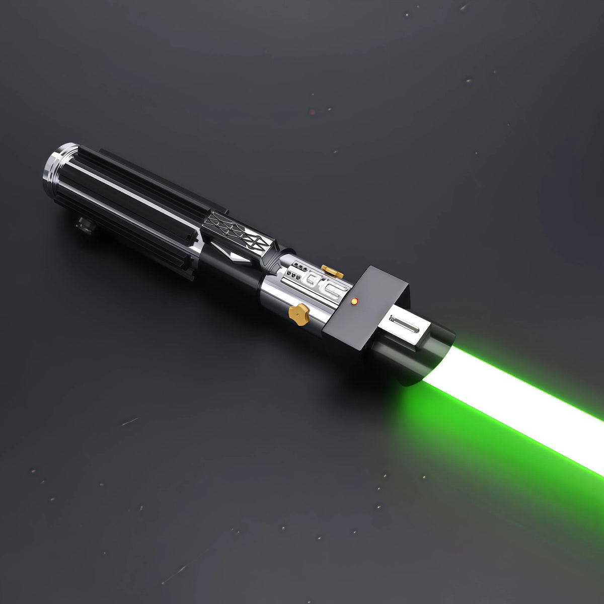 NovaSaber Vader EP3 lightsaber hilt with green blade lighting effect