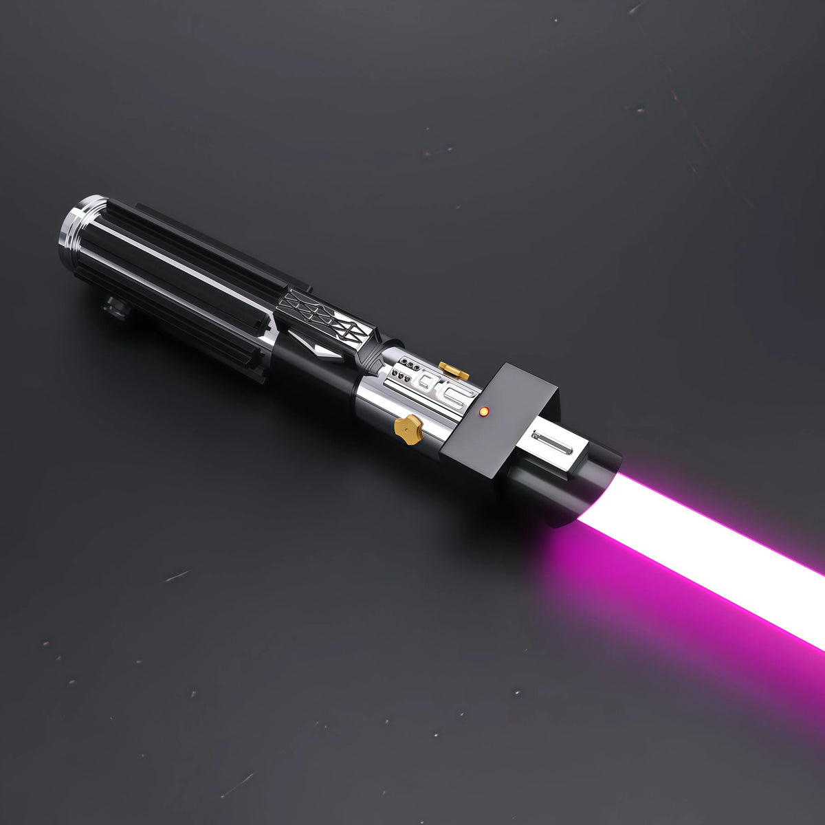 NovaSaber Vader EP3 lightsaber hilt with purple blade lighting effect