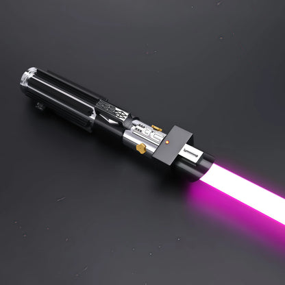 NovaSaber Vader EP3 lightsaber hilt with purple blade lighting effect
