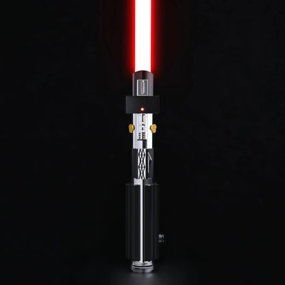 NovaSaber Vader EP3 lightsaber with red blade on display stand