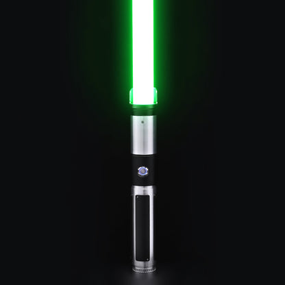 Yoda SE Lightsaber with green blade, showcasing sleek design and ergonomic grip for collectors and enthusiasts.