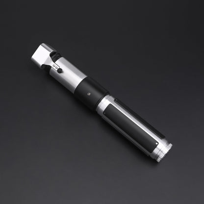 Yoda SE Lightsaber showcasing a sleek compact hilt design on a black background.